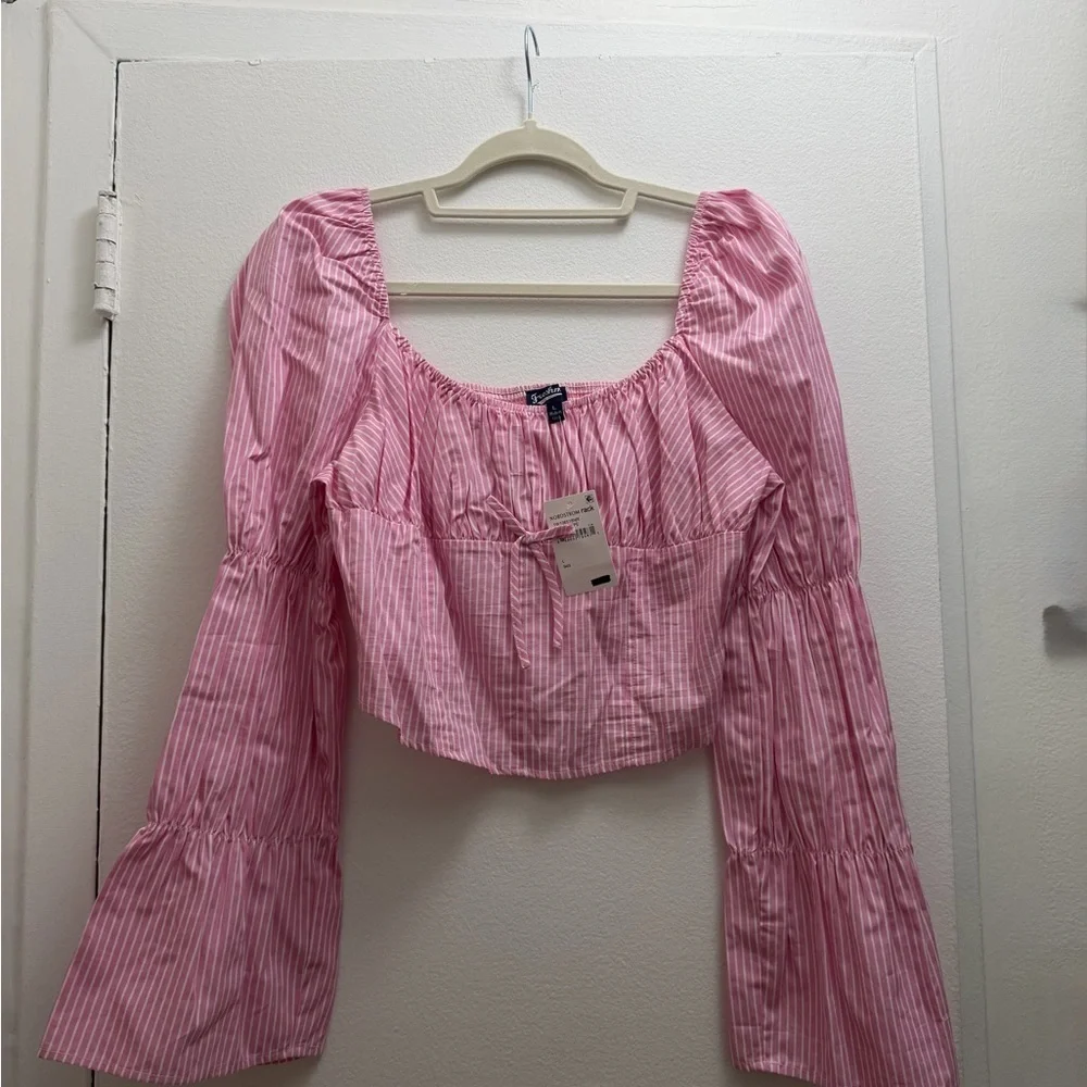 NWT Pink Striped Blouse - Picture 1 of 7